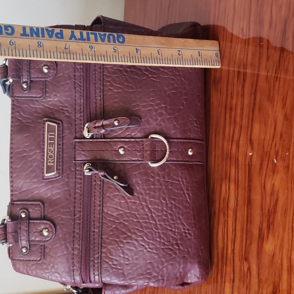 Rosetti Midtown Eggplant Leather Satchel Bag / Shoulder Purse. - Picture 10 of 16